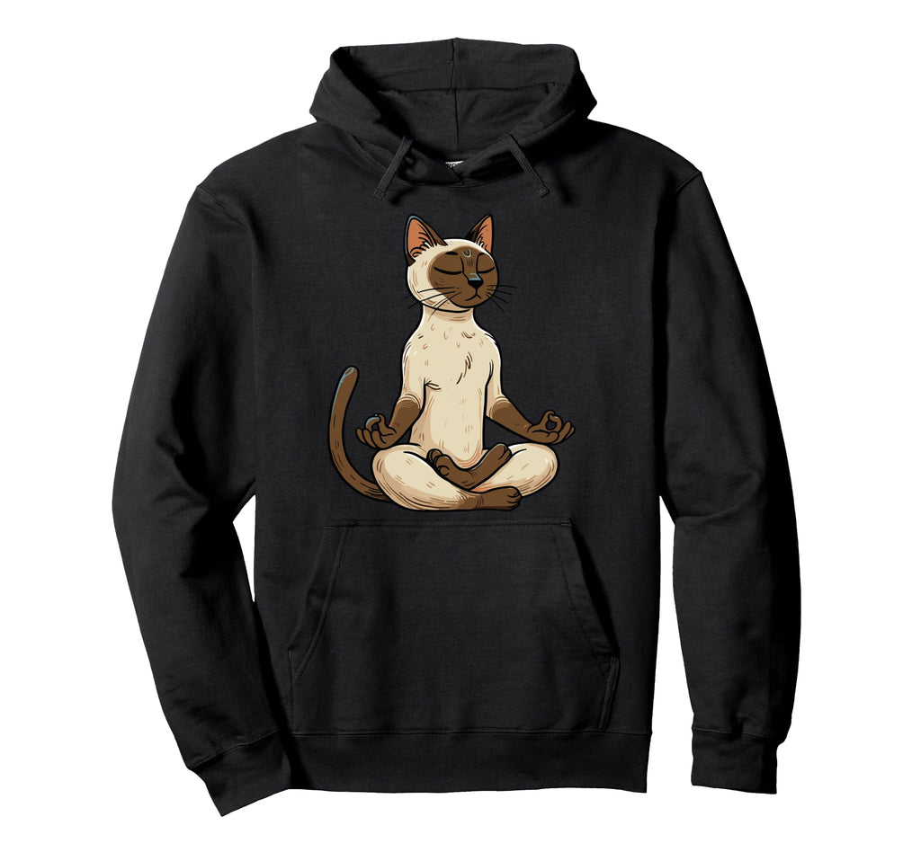 Meditation Siamese Yoga Pose Relaxing Hoodie - Custom Art Print Unisex - T-Shirt, Sweatshirt, Hoodie