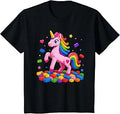 Kids Master Builder Building Bricks Blocks Unicorn Birthday Girl T-Shirt Unisex T-shirt, Sweatshirt, Hoodie, Long Sleeve Tee - T-Shirt, Sweatshirt, Hoodie