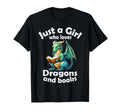 Just Who Loves Dragons And Books T-Shirt - Graphic Print Men Women - T-Shirt, Sweatshirt, Hoodie