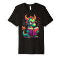 Kawaii Dragon Reads Book Reading Library T-Shirt - Streetwear Style Unisex - T-Shirt, Sweatshirt, Hoodie