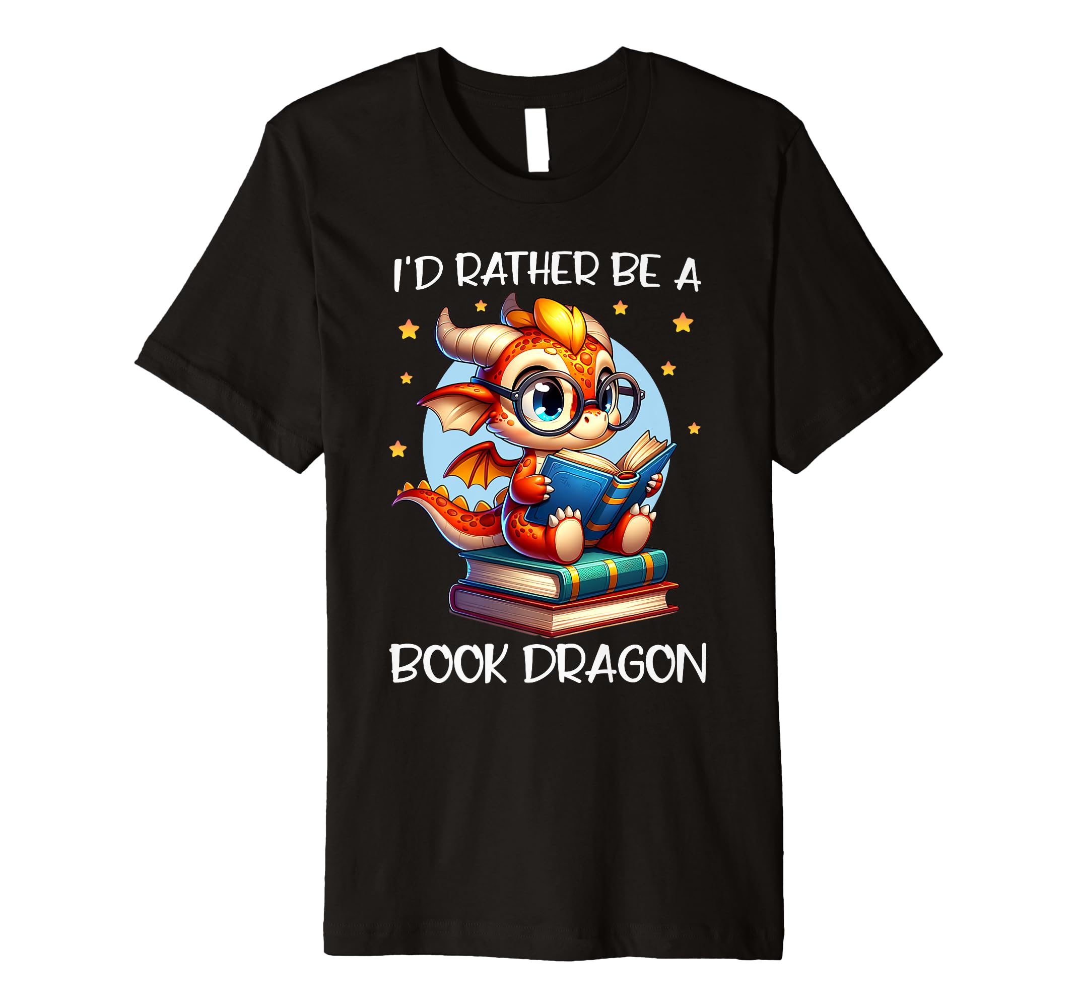 Id Rather Be Book Dragon Reading T-Shirt - Streetwear Style for Adults - T-Shirt, Sweatshirt, Hoodie