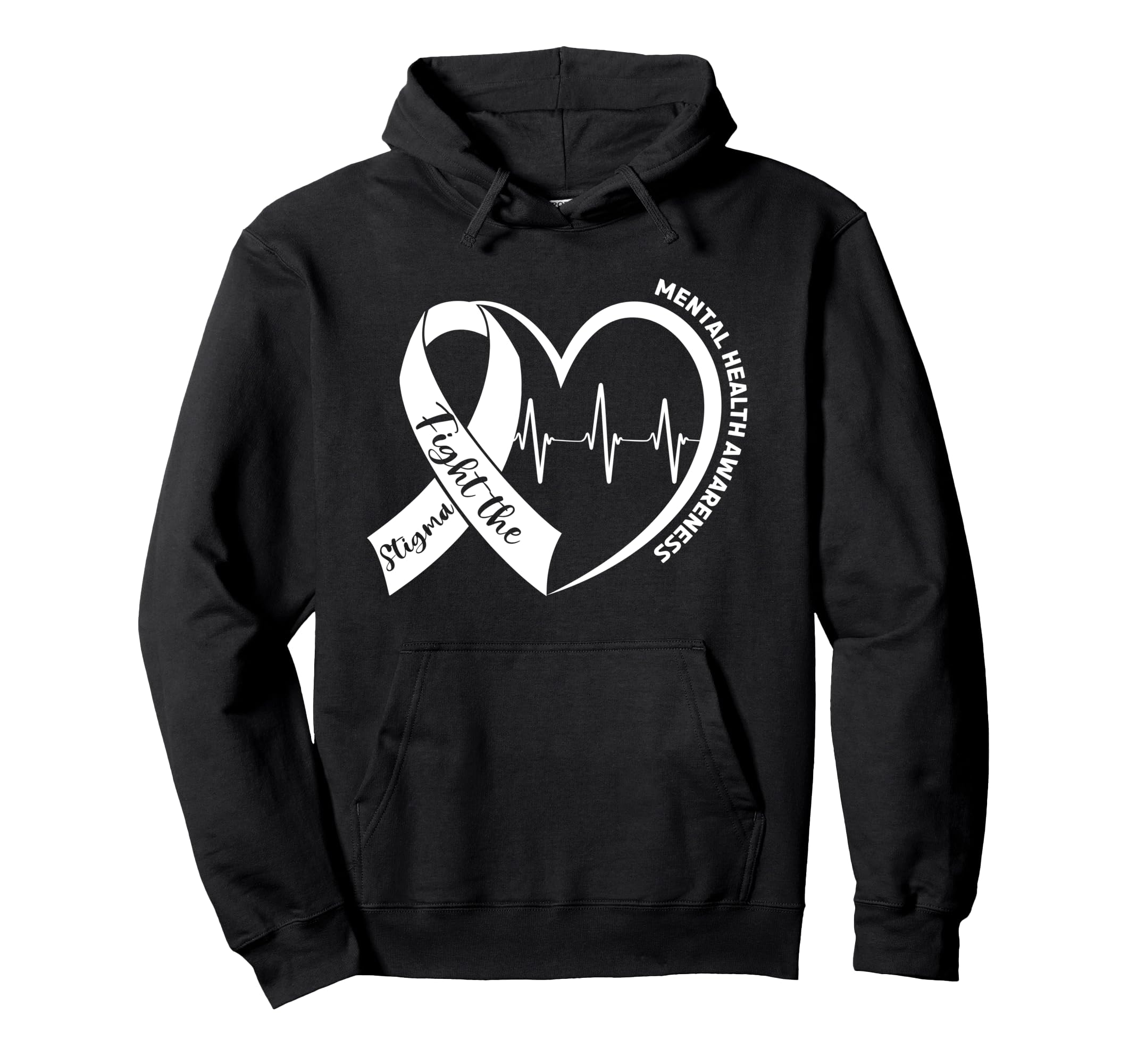 Fight Stigma Mental Health Awareness Hoodie - Minimalist Print Unisex - T-Shirt, Sweatshirt, Hoodie