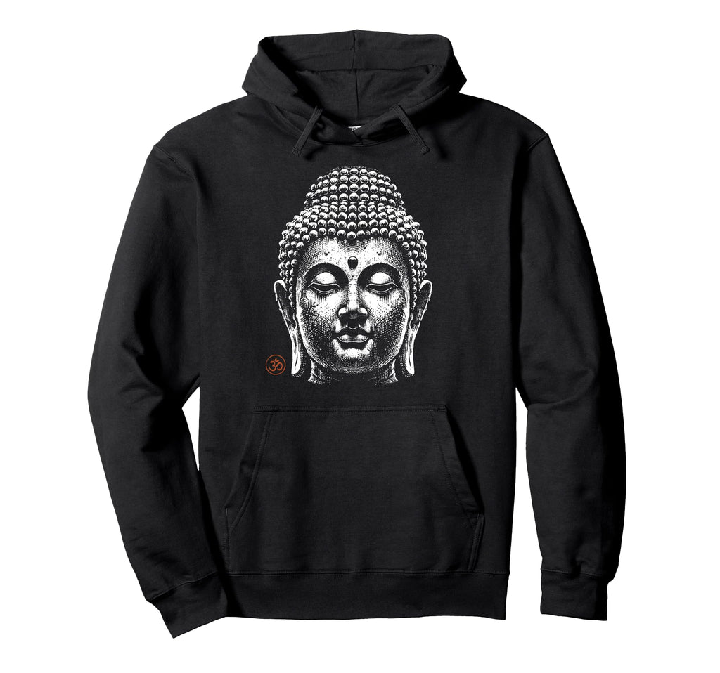 Buddha Head Minimalist Spiritual Hoodie - Casual Everyday Wear Unisex - T-Shirt, Sweatshirt, Hoodie
