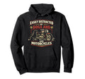 Motorcycle Biker Dog Easily Distracted Hoodie - Aesthetic Graphic Unisex - T-Shirt, Sweatshirt, Hoodie