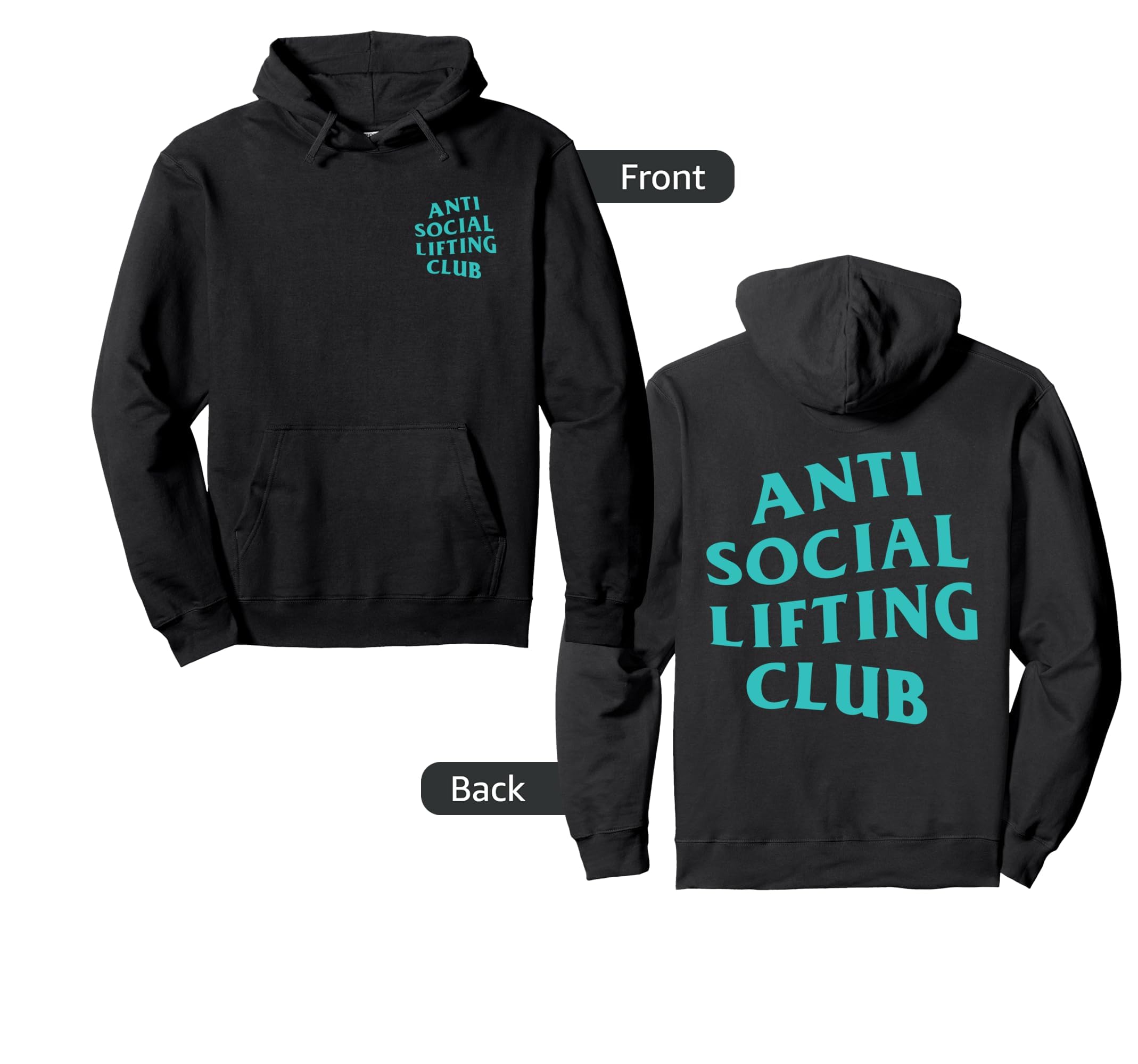 Anti Social Lifting Club Mint Logo Front Hoodie - Custom Art Print Unisex - T-Shirt, Sweatshirt, Hoodie