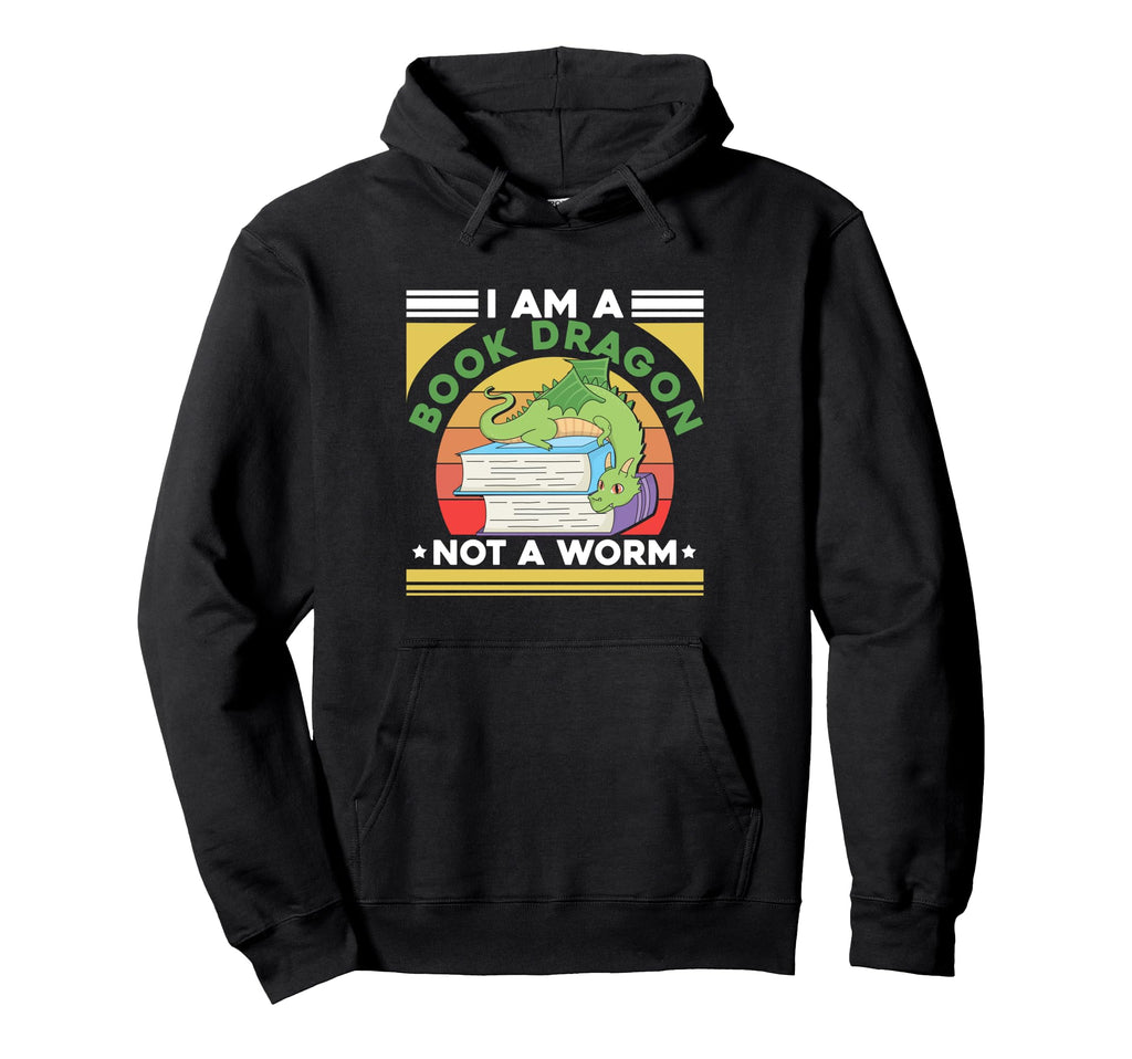 Book Dragon Lover Reading And Literary Hoodie - Novelty Apparel for Adults - T-Shirt, Sweatshirt, Hoodie