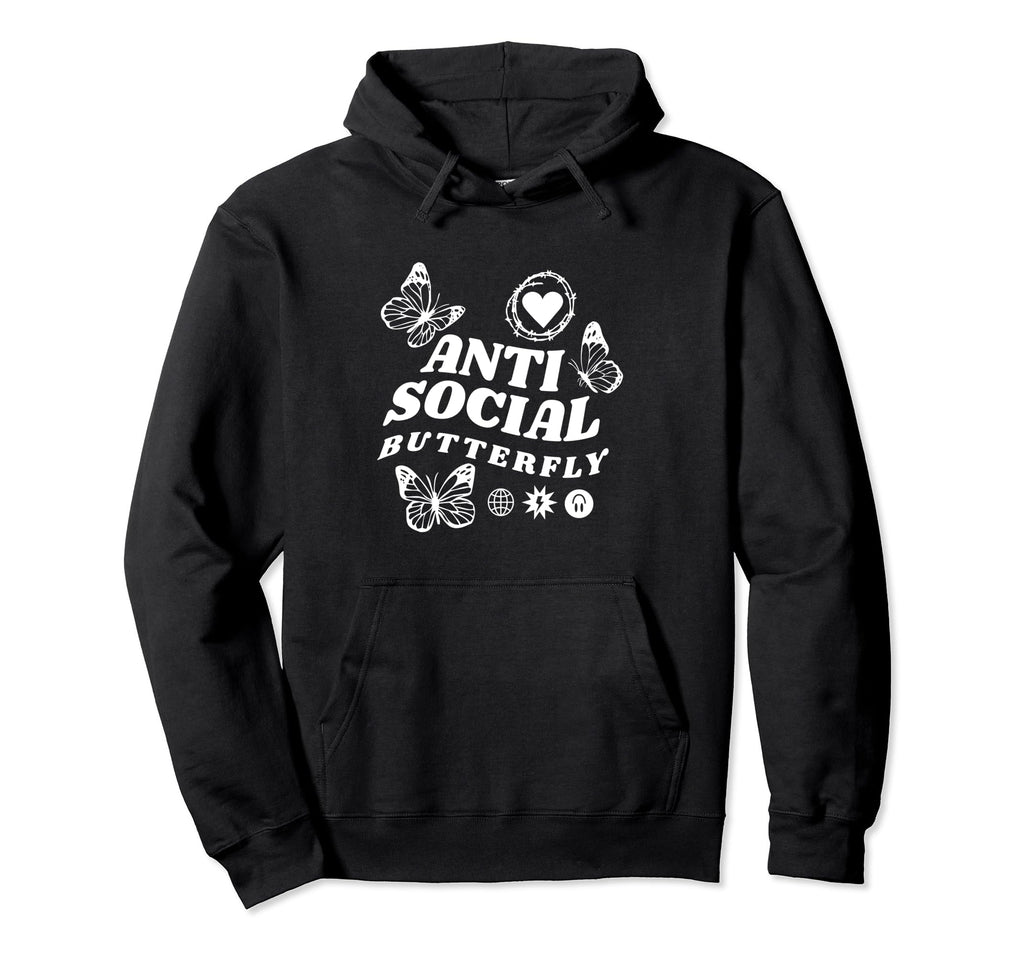Im Anti Social Butterfly Insects Hoodie - Streetwear Style for Adults - T-Shirt, Sweatshirt, Hoodie