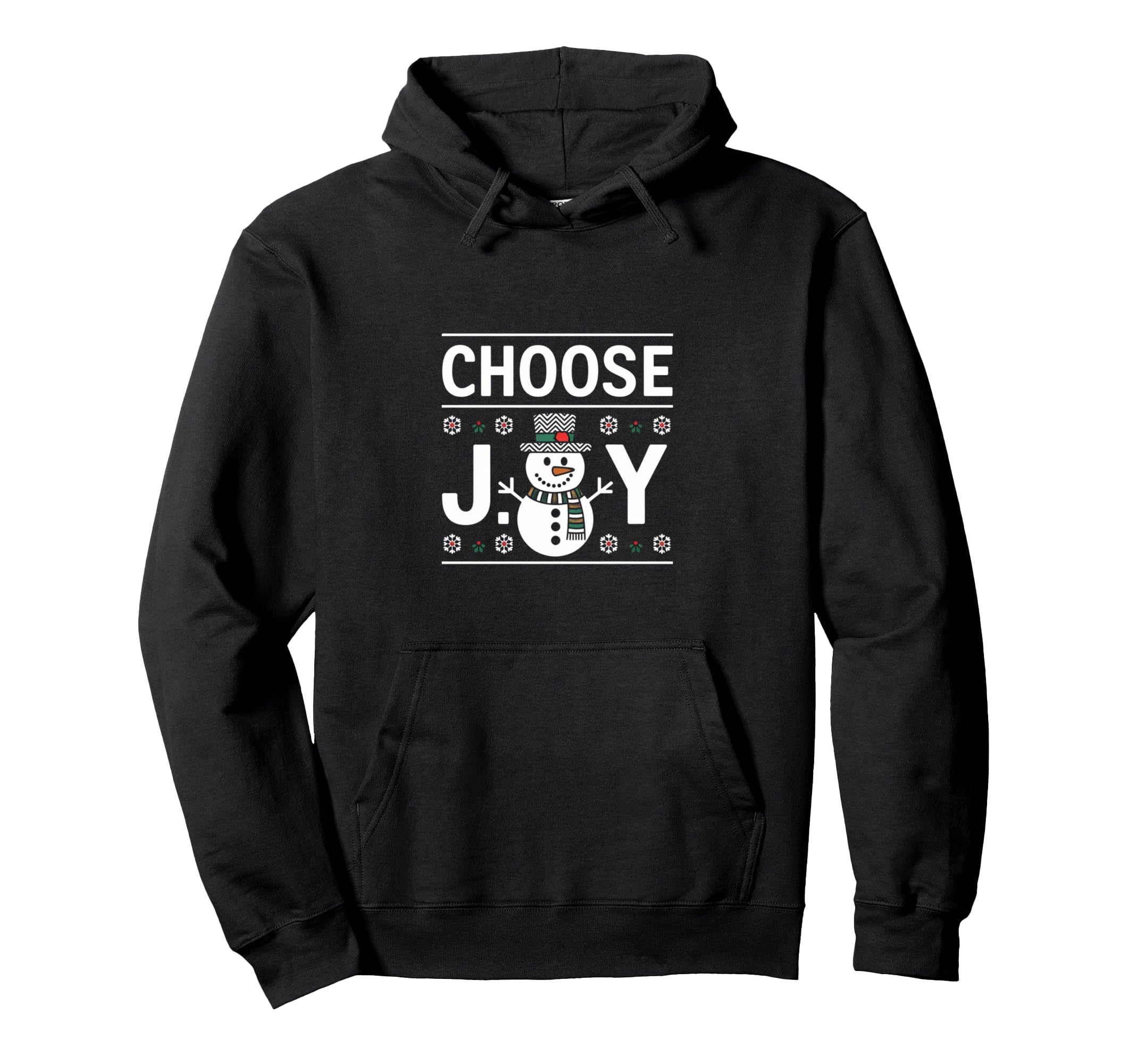 Choose Joy Hippie Snowman Inspiring Hoodie - Custom Art Print for Adults - T-Shirt, Sweatshirt, Hoodie