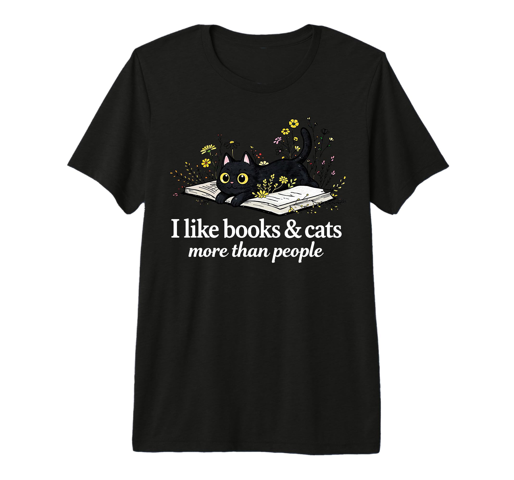 I Like Books Cats More Than People T-Shirt - Aesthetic Graphic for Adults - T-Shirt, Sweatshirt, Hoodie