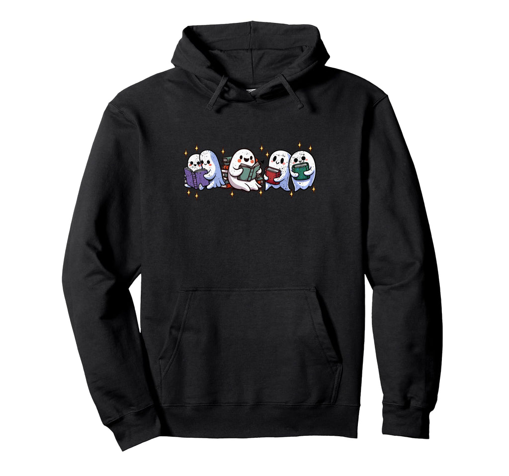Ghost Reading Book Halloween Hoodie - Fun Novelty Design for Adults - T-Shirt, Sweatshirt, Hoodie