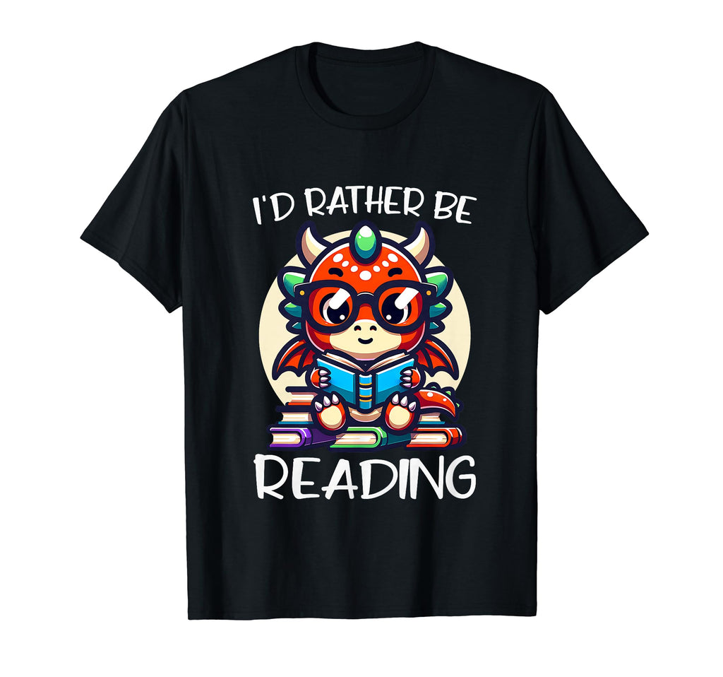 Id Rather Be Reading Book Dragon T-Shirt - Trendy Graphic for Adults - T-Shirt, Sweatshirt, Hoodie