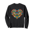 Bookworm Book Heart Valentines Day Sweatshirt - Unique Graphic for Adults - T-Shirt, Sweatshirt, Hoodie
