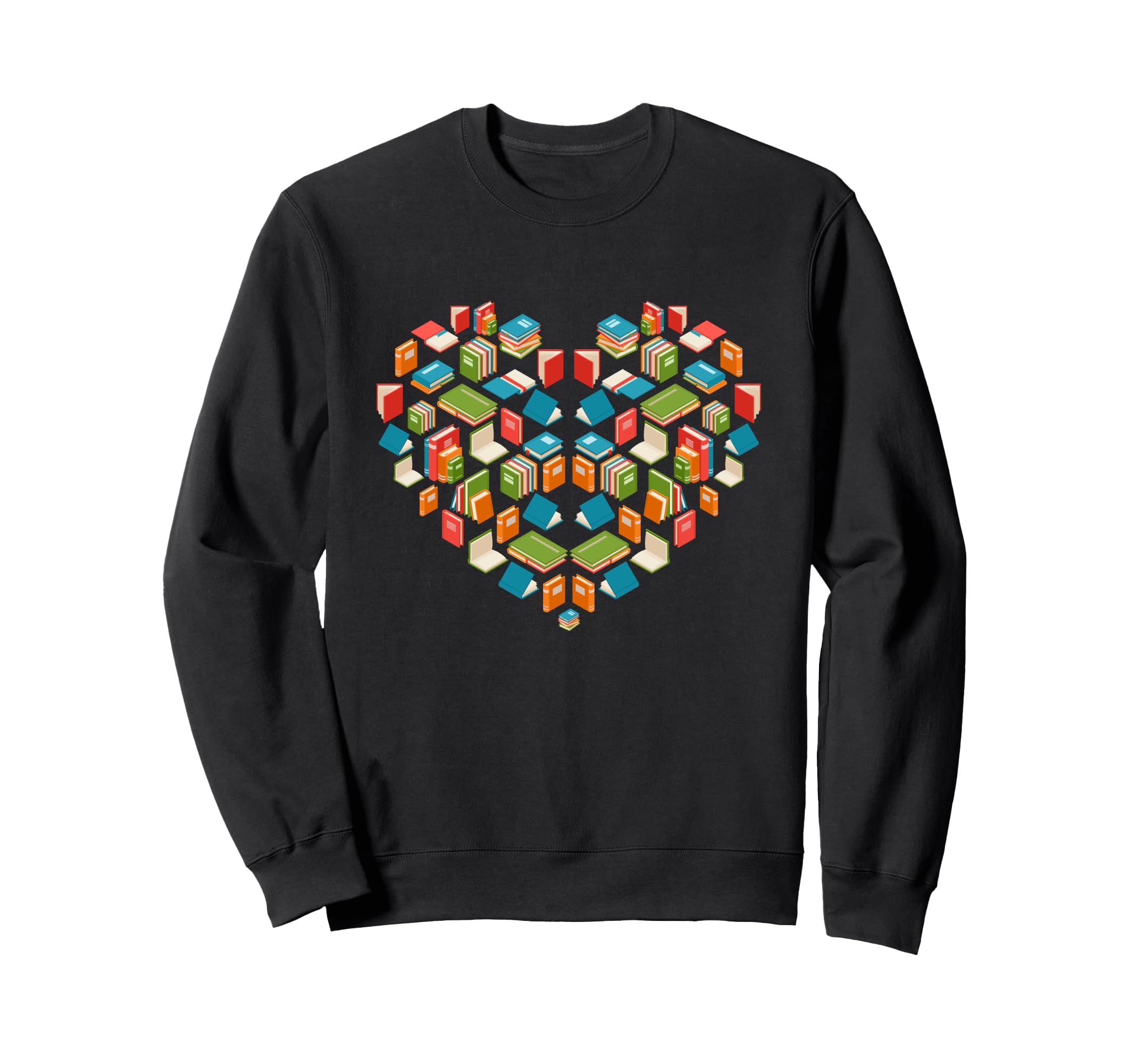 Bookworm Book Heart Valentines Day Sweatshirt - Unique Graphic for Adults - T-Shirt, Sweatshirt, Hoodie