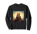 Book Nerd Cat Reading Library Sweatshirt - Casual Everyday Wear for Adults - T-Shirt, Sweatshirt, Hoodie