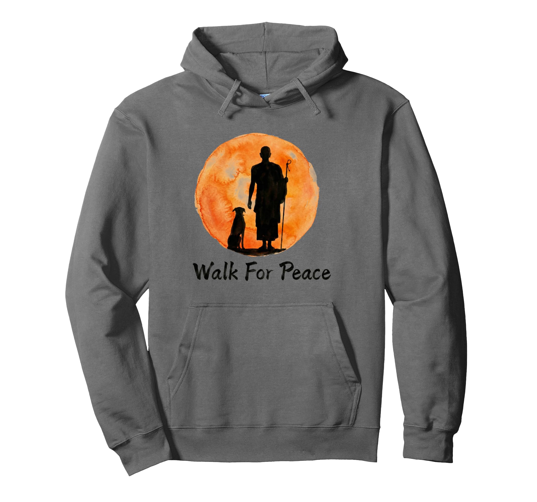 Peace Walking Monks And Aloka Dog Hoodie - Casual Everyday Wear for Adults - T-Shirt, Sweatshirt, Hoodie