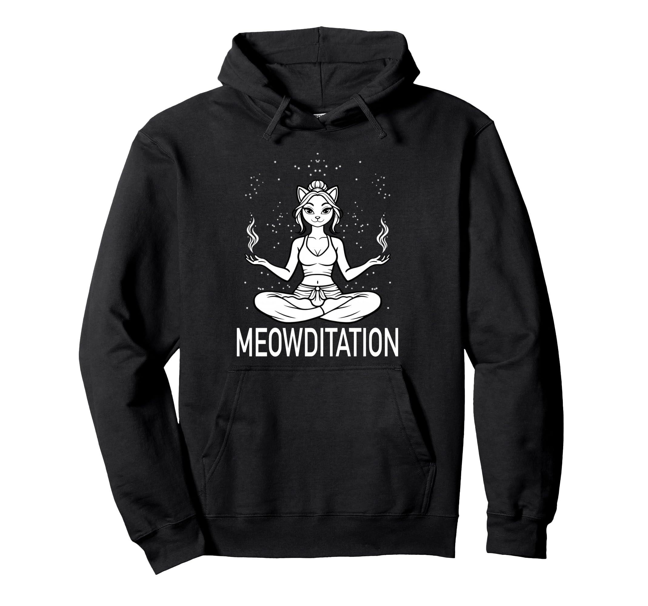 Meowditation Funny Yoga Cat Hoodie - Casual Everyday Wear Men Women - T-Shirt, Sweatshirt, Hoodie