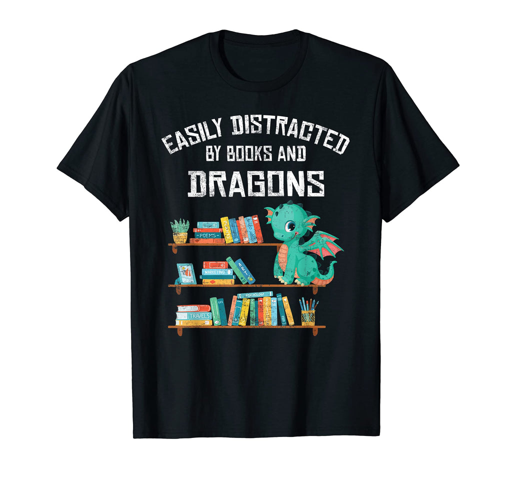 Easily Distracted Books Dragons T-Shirt - Streetwear Style Unisex - T-Shirt, Sweatshirt, Hoodie