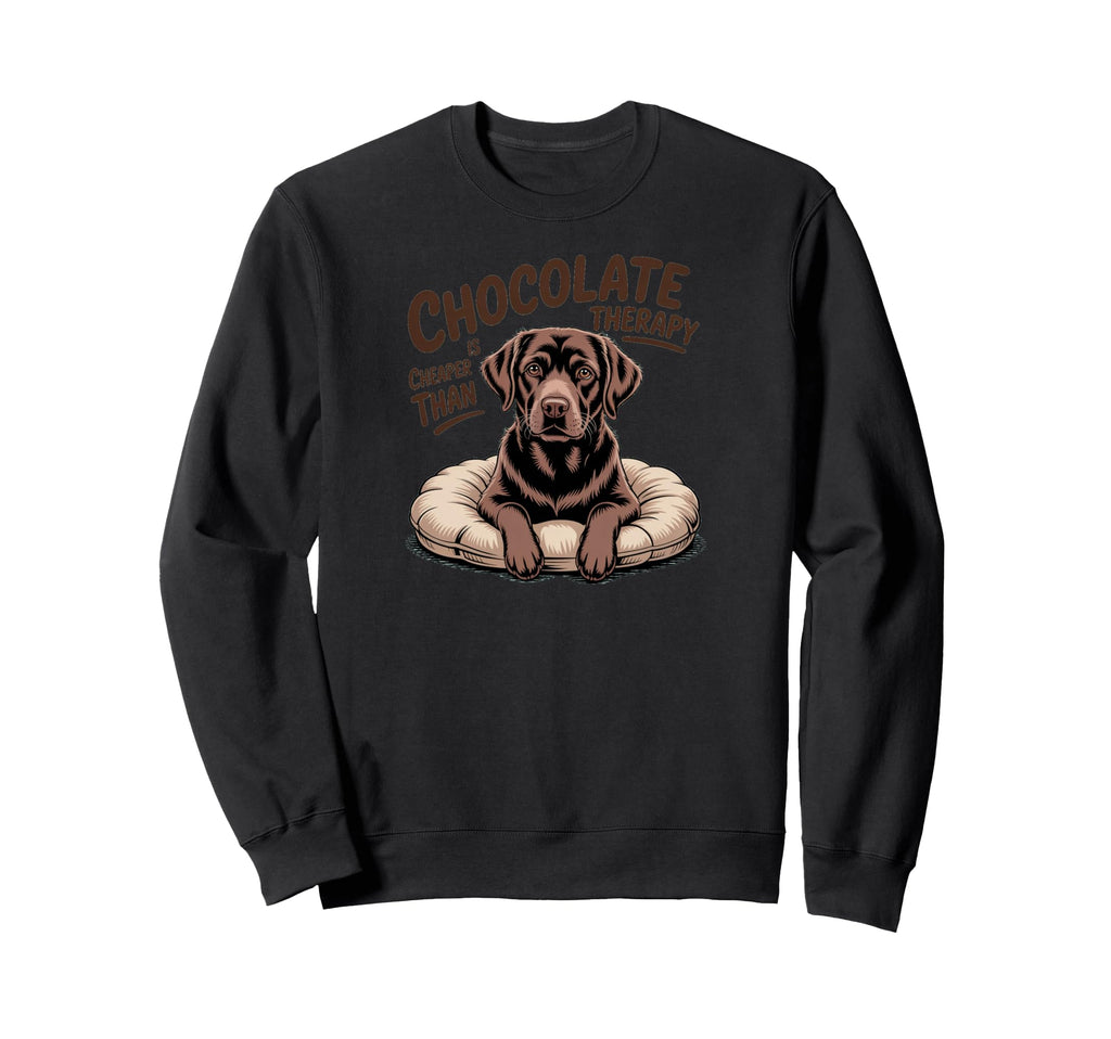 Chocolate Labrador Therapy Puppy Sweatshirt - Minimalist Print Men Women - T-Shirt, Sweatshirt, Hoodie