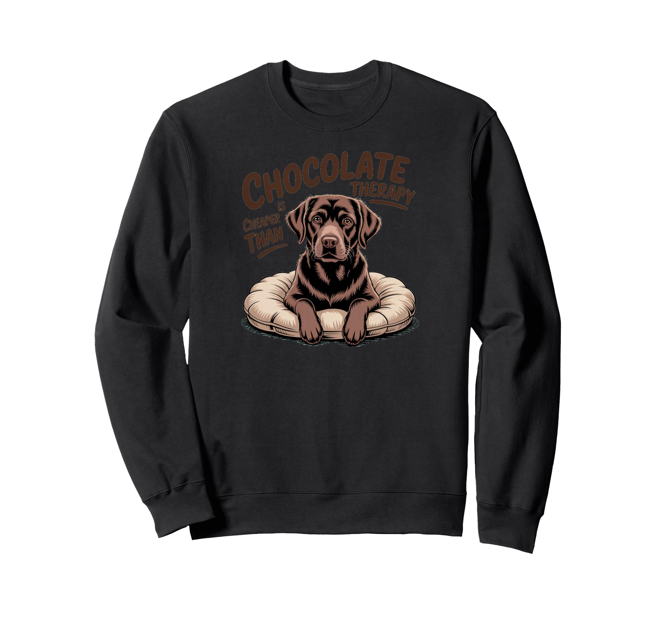 Chocolate Labrador Therapy Puppy Sweatshirt - Minimalist Print Men Women - T-Shirt, Sweatshirt, Hoodie