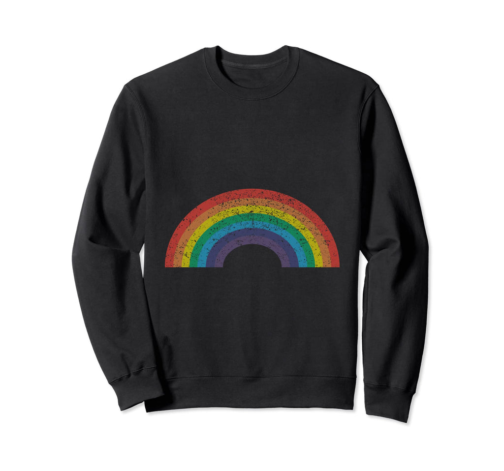 Distressed Rainbow Pride Month Sweatshirt - Unique Graphic Men Women - T-Shirt, Sweatshirt, Hoodie