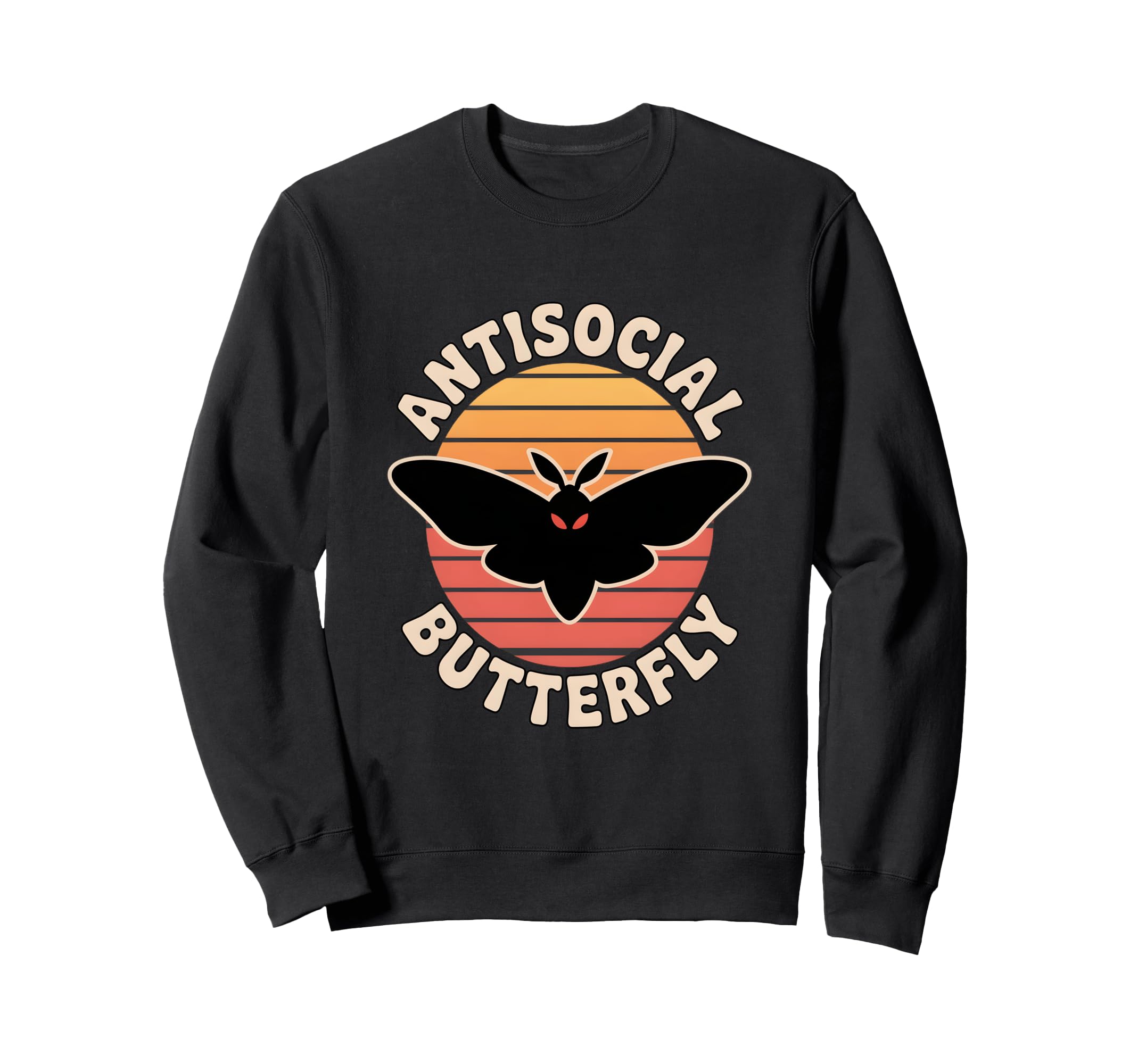 Moth Mann Cryptid Mothman Anti Social Sweatshirt - Streetwear Style Unisex - T-Shirt, Sweatshirt, Hoodie