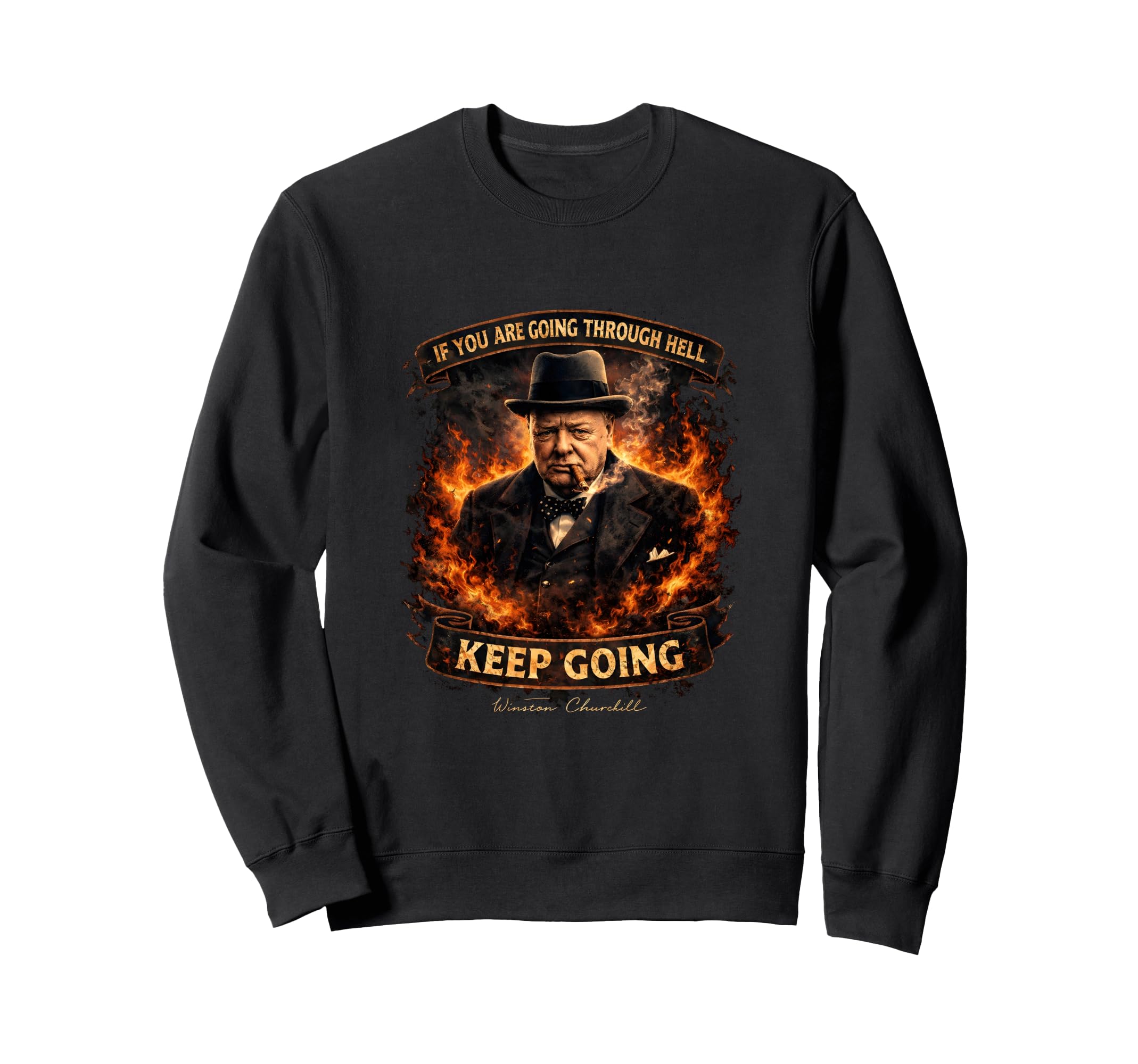 Stoic Winston Churchill To Keep Sweatshirt - Minimalist Print for Adults - T-Shirt, Sweatshirt, Hoodie