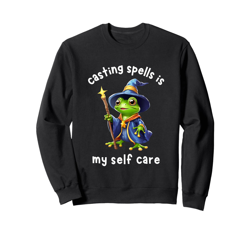 Wizard Frog Casting Spells Is Sweatshirt - Aesthetic Graphic for Adults - T-Shirt, Sweatshirt, Hoodie