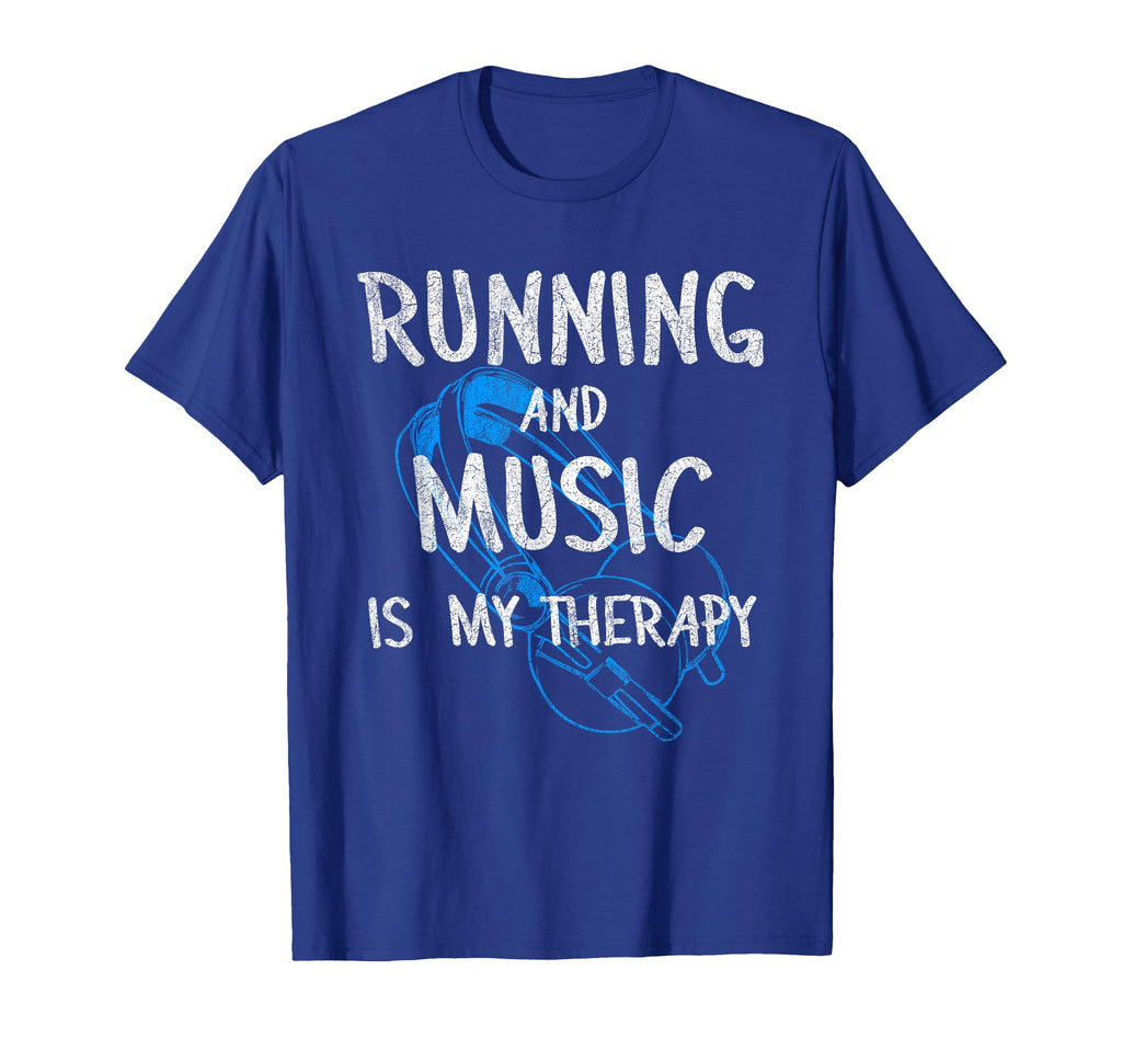 Running And Music Is My Therapy T-Shirt - Fun Novelty Design Unisex - T-Shirt, Sweatshirt, Hoodie