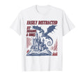 Easily Distracted Dragons And Books T-Shirt - Fun Novelty Design for Adults - T-Shirt, Sweatshirt, Hoodie