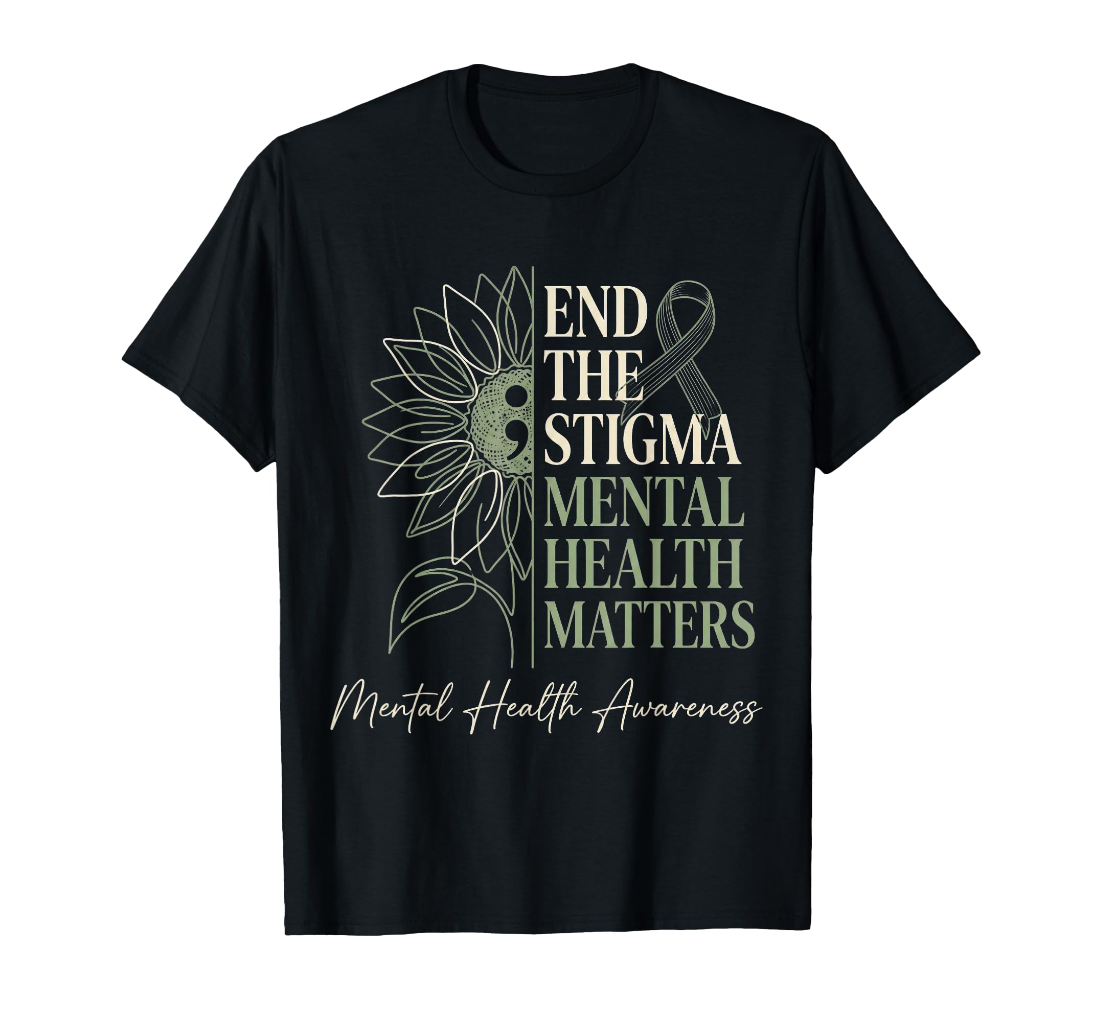 End Stigma Mental Health Matters T-Shirt - Minimalist Print for Adults - T-Shirt, Sweatshirt, Hoodie