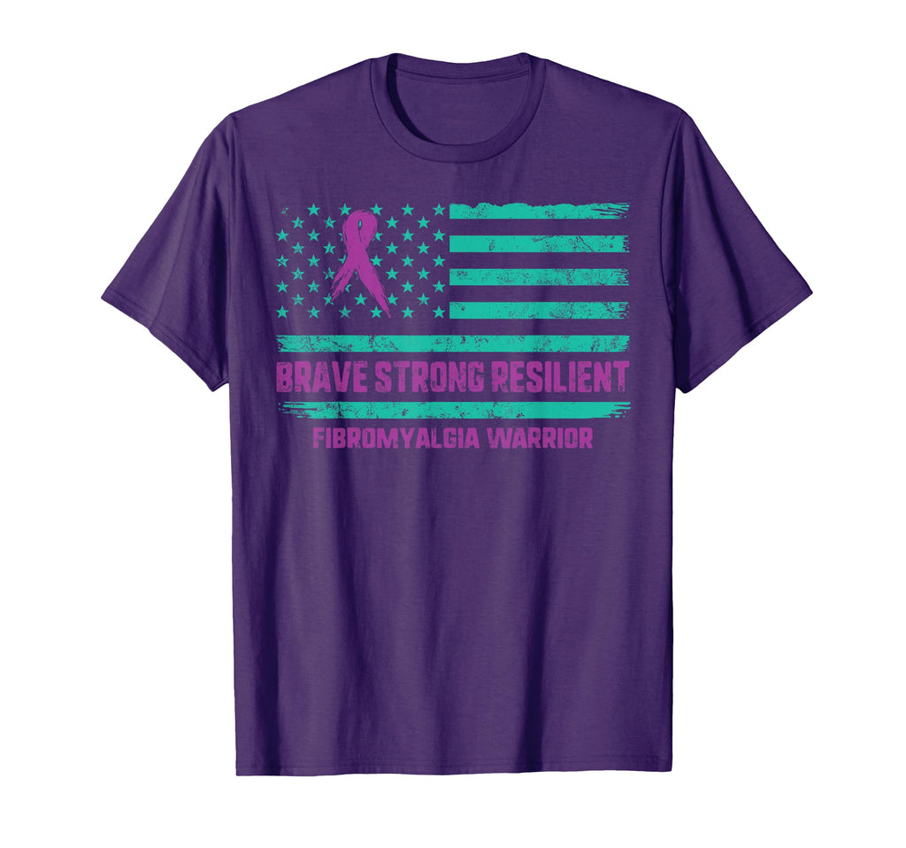 Brave Strong Fibromyalgia Warrior T-Shirt - Graphic Print Men Women - T-Shirt, Sweatshirt, Hoodie