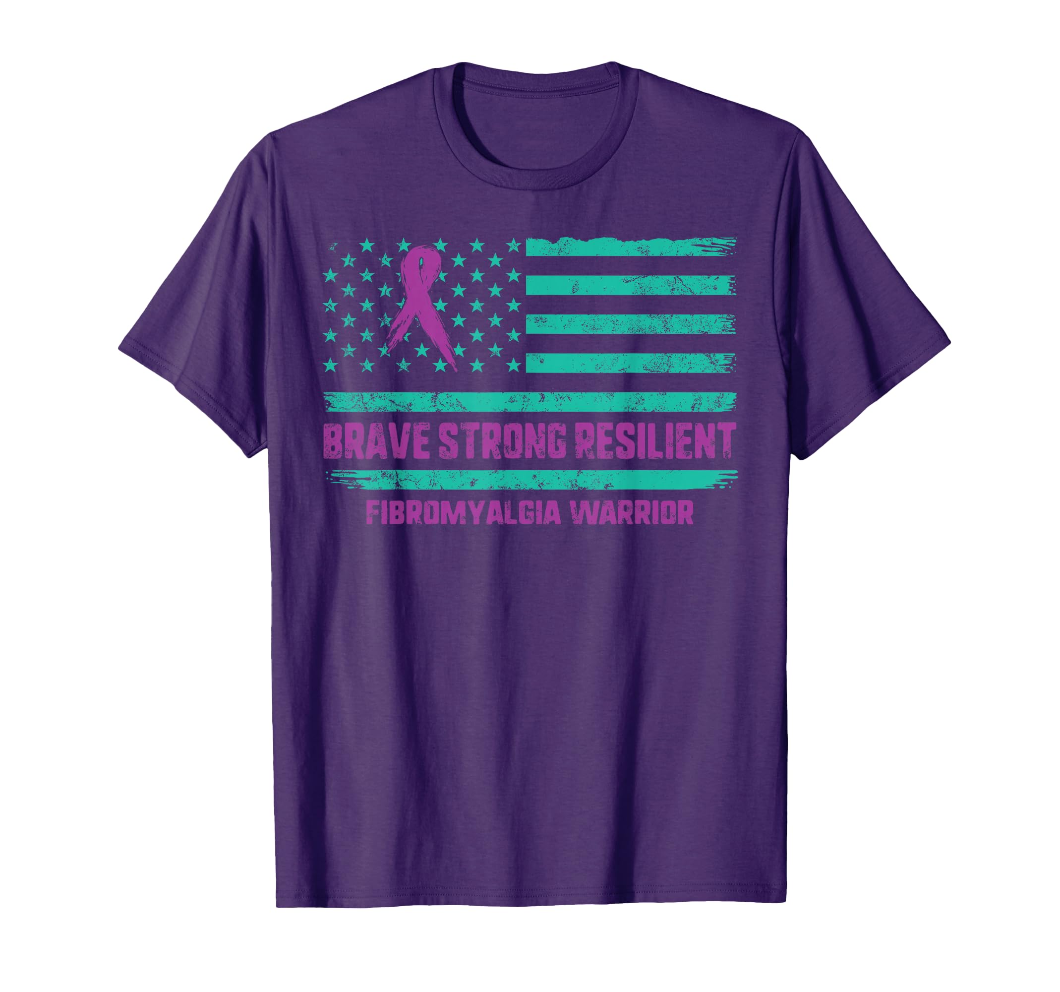 Brave Strong Fibromyalgia Warrior T-Shirt - Graphic Print Men Women - T-Shirt, Sweatshirt, Hoodie
