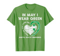 Mental Health May Wear Green Semicolon T-Shirt - Graphic Print Men Women - T-Shirt, Sweatshirt, Hoodie