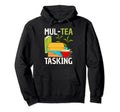 Multi Tasking Bibliophile Tea Lover Hoodie - Aesthetic Graphic Unisex - T-Shirt, Sweatshirt, Hoodie