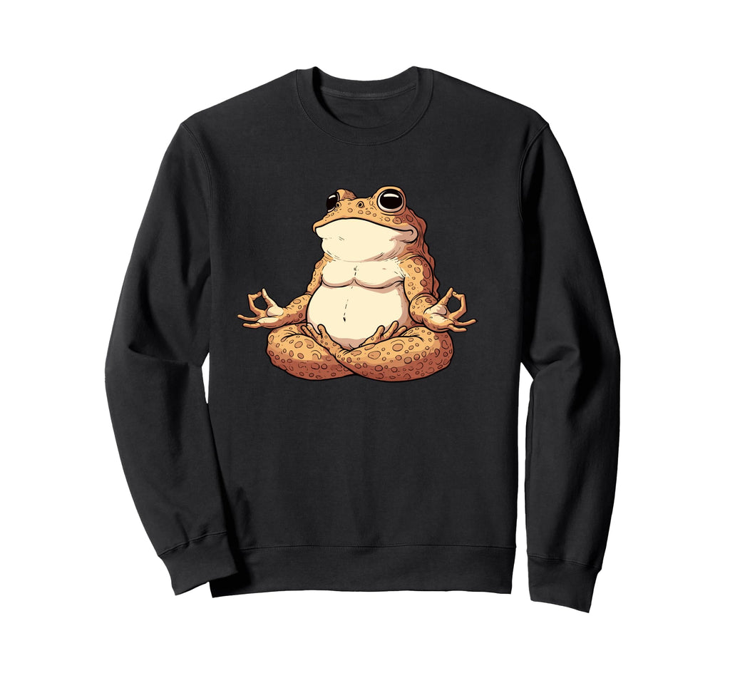 Meditation Frog Toad Yoga Pose Sweatshirt - Minimalist Print Unisex - T-Shirt, Sweatshirt, Hoodie