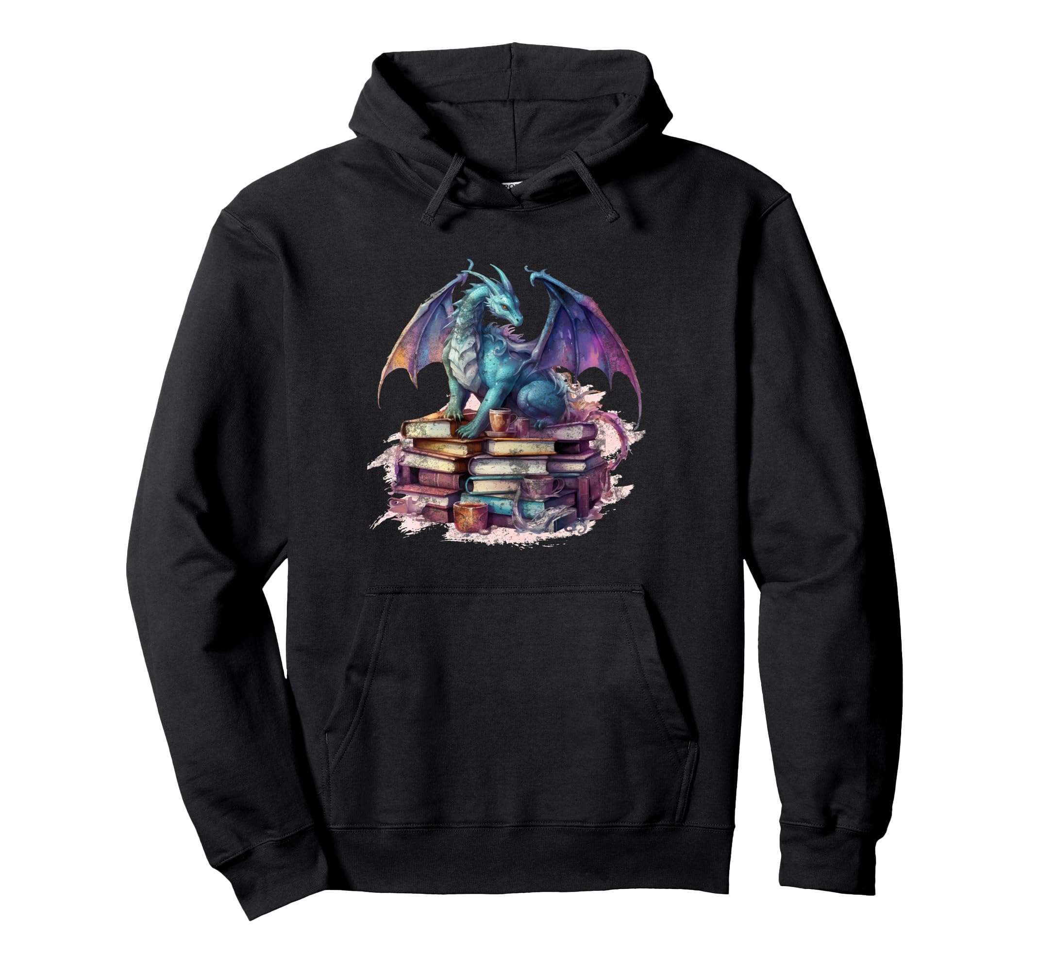 Dragons And Books Fantasy Dragon Bookworm Hoodie - Streetwear Style Unisex - T-Shirt, Sweatshirt, Hoodie