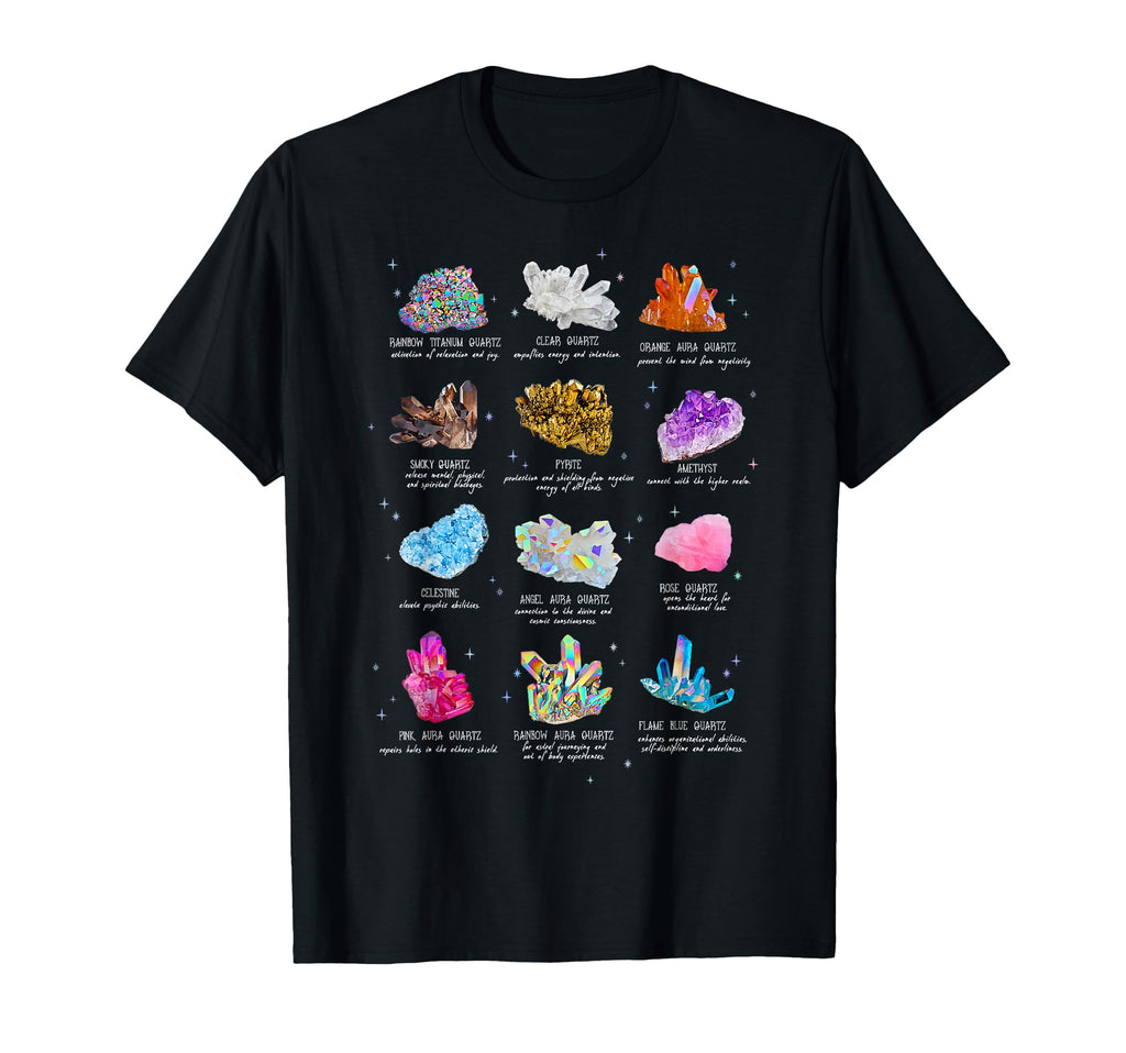 Trendy Crystals Healing Chart T-Shirt - Custom Art Print for Adults - T-Shirt, Sweatshirt, Hoodie
