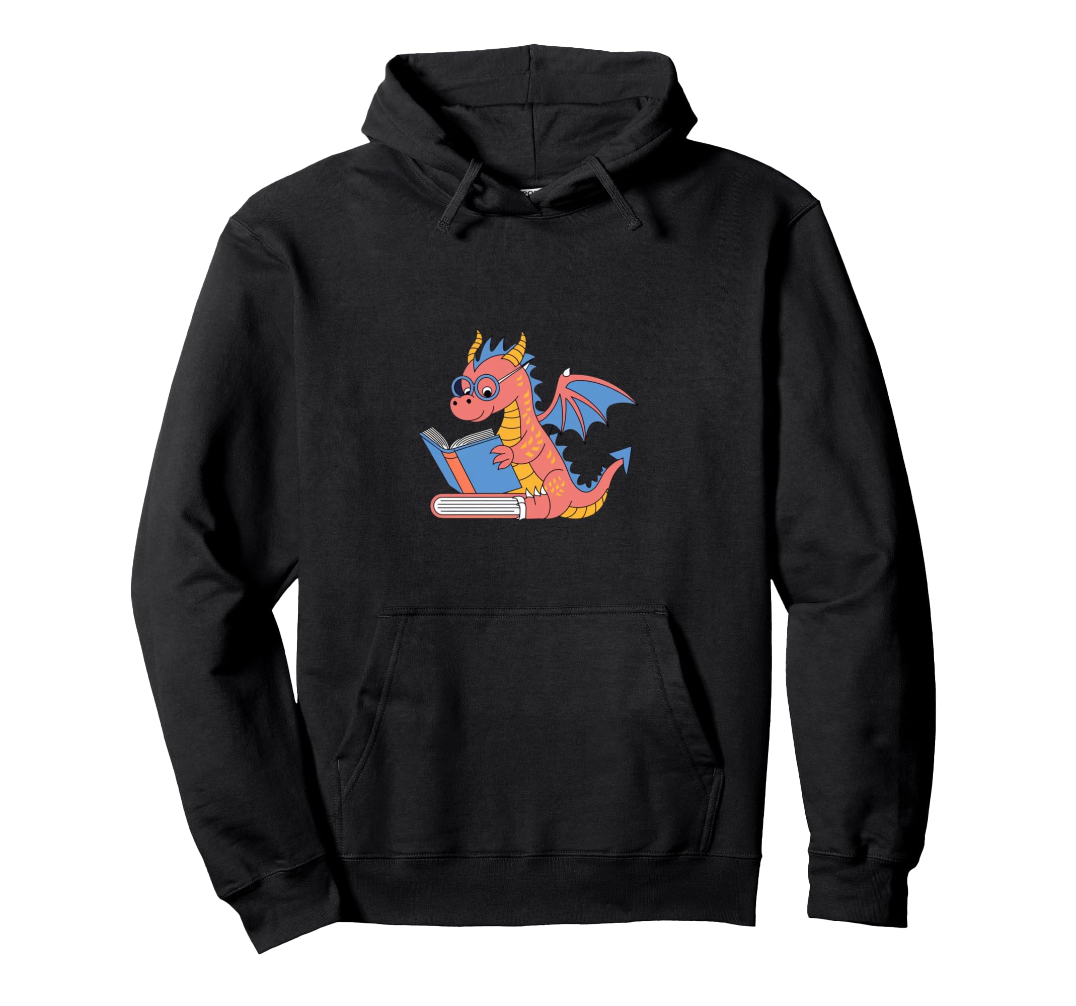 Bookworm Book Lover Dragon Reading Hoodie - Casual Everyday Wear Men Women - T-Shirt, Sweatshirt, Hoodie