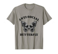 Anti Social Butterfly Anti Social T-Shirt - Graphic Print Men Women - T-Shirt, Sweatshirt, Hoodie