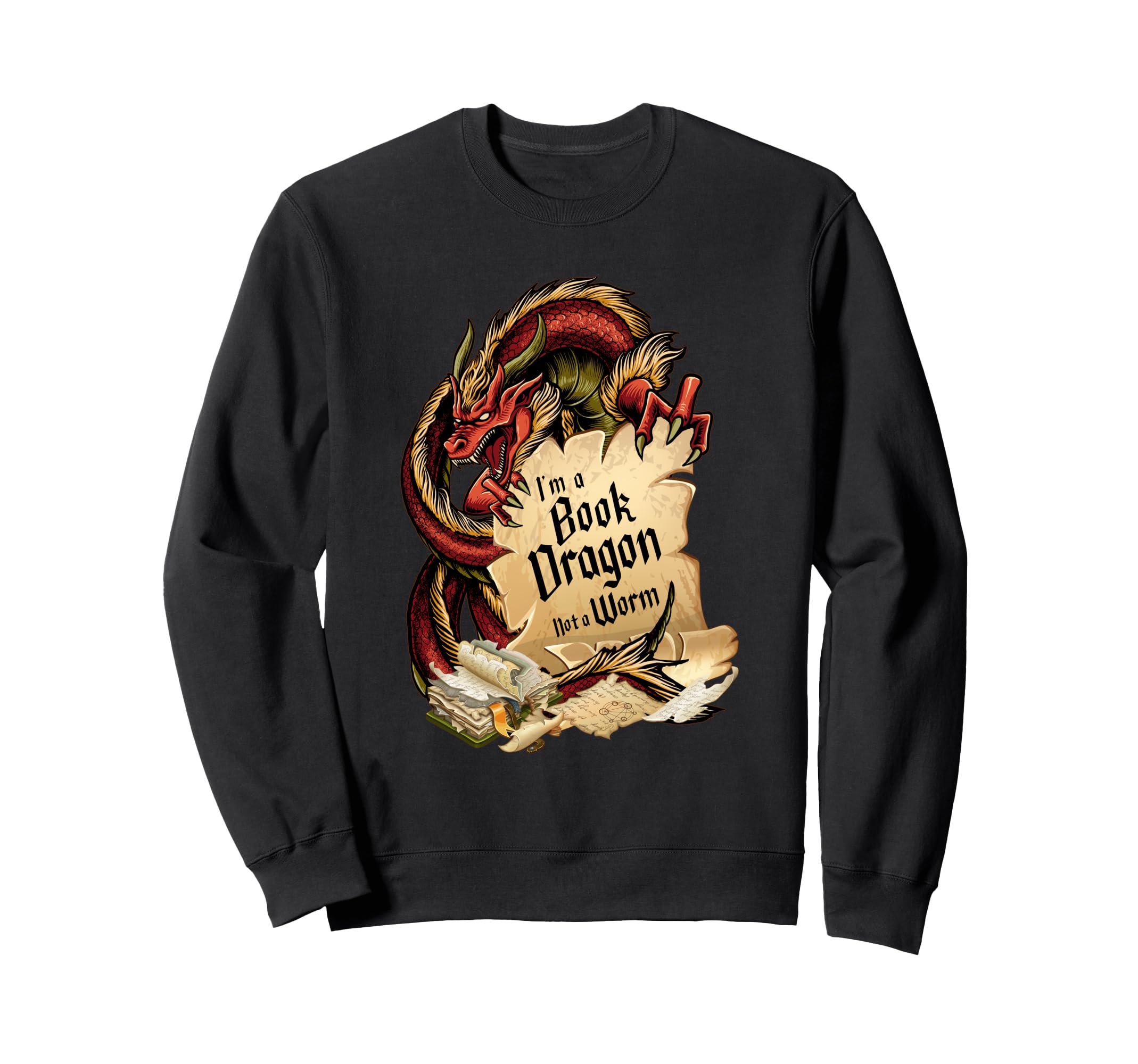 Im Book Dragon Not Worm Funny Sweatshirt - Streetwear Style Men Women - T-Shirt, Sweatshirt, Hoodie