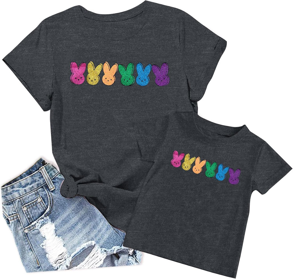 Mommy and Me Easter Outfits Mama and Me Bunny Matching Shirts Cute Peeps Graphic Tee Matching Family Easter Outfits - T-Shirt, Sweatshirt, Hoodie
