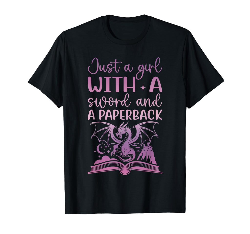 Just Sword And Paperback Fantasy Book T-Shirt - Unique Graphic Men Women - T-Shirt, Sweatshirt, Hoodie