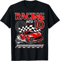 Racing Into 10 Year Old Birthday Race Car 10th Birthday Boy T-Shirt Unisex T-shirt, Sweatshirt, Hoodie, Long Sleeve Tee - T-Shirt, Sweatshirt, Hoodie