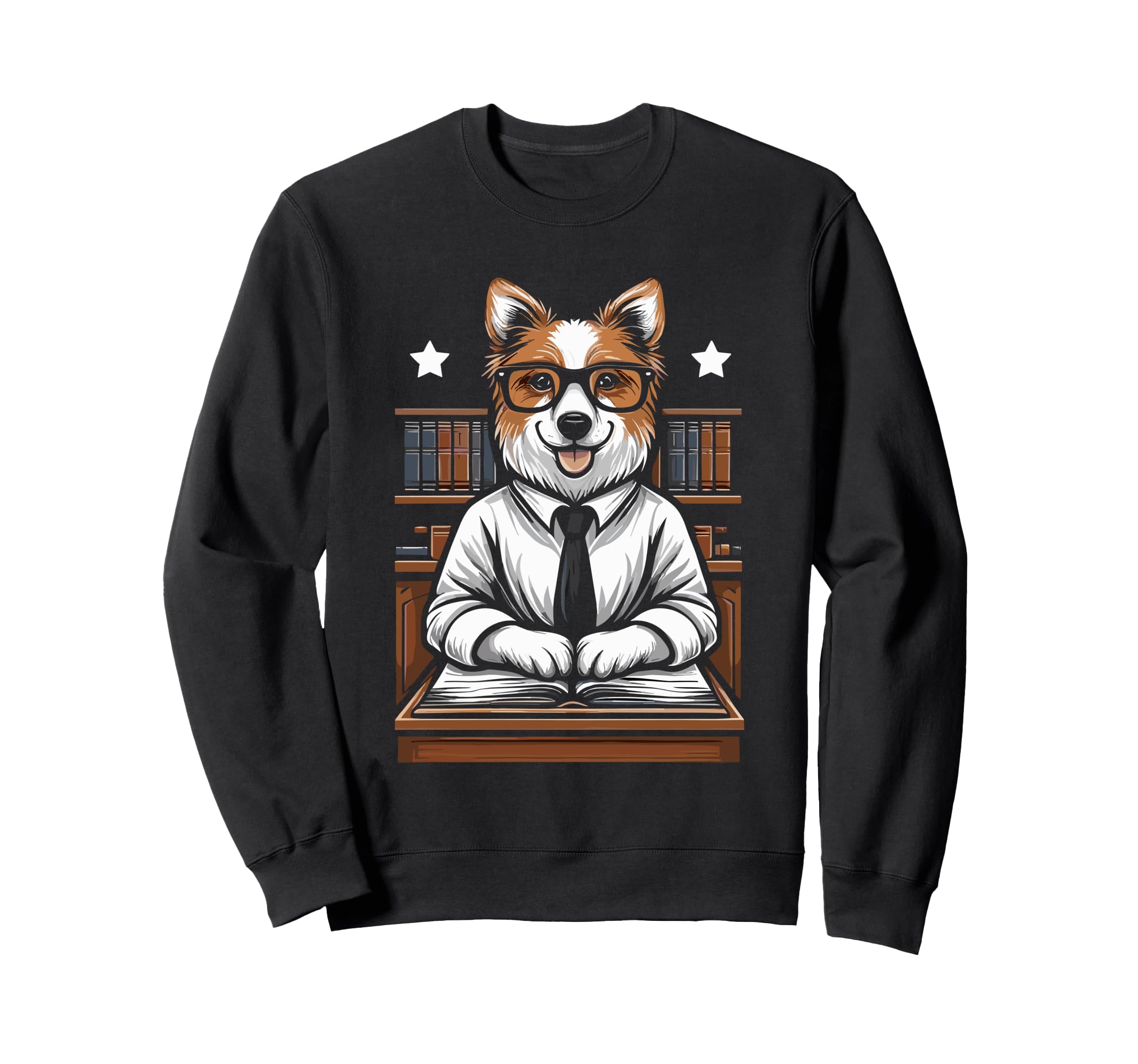 Dog Librarian Library Book Reading Sweatshirt - Trendy Graphic for Adults - T-Shirt, Sweatshirt, Hoodie