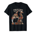 Dragons Love Books Fantasy T-Shirt - Casual Everyday Wear for Adults - T-Shirt, Sweatshirt, Hoodie