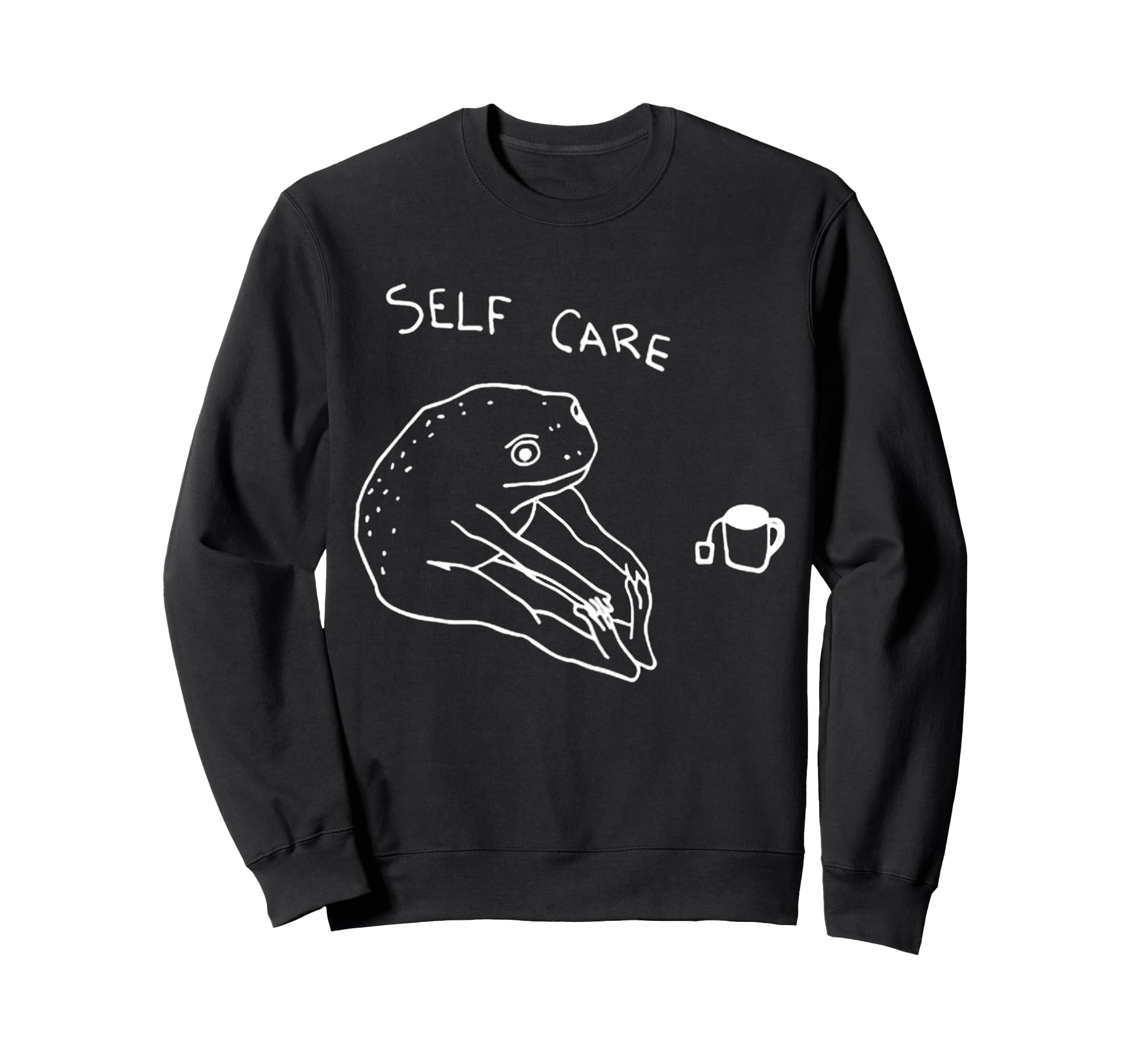 Frog Self Care Funny Meme Sweatshirt - Unique Graphic for Adults - T-Shirt, Sweatshirt, Hoodie