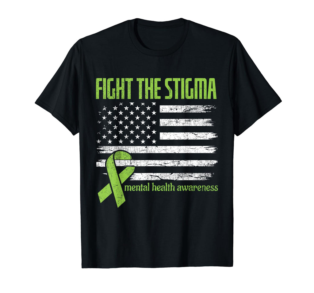 Fight Stigma Awareness Flag Mental T-Shirt - Fun Novelty Design for Adults - T-Shirt, Sweatshirt, Hoodie