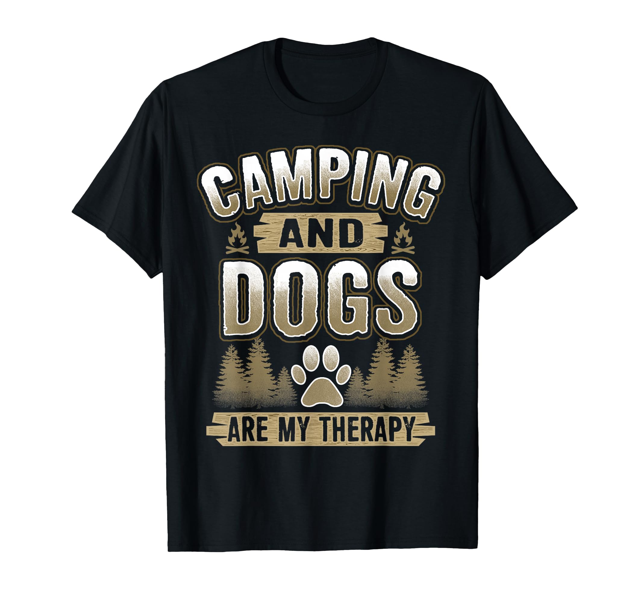 Camping And Dogs Are My Therapy Camp Rv T-Shirt - Unique Graphic Unisex - T-Shirt, Sweatshirt, Hoodie