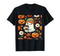 Ghost Reading Book Halloween Coffee Book T-Shirt - Graphic Print Men Women - T-Shirt, Sweatshirt, Hoodie