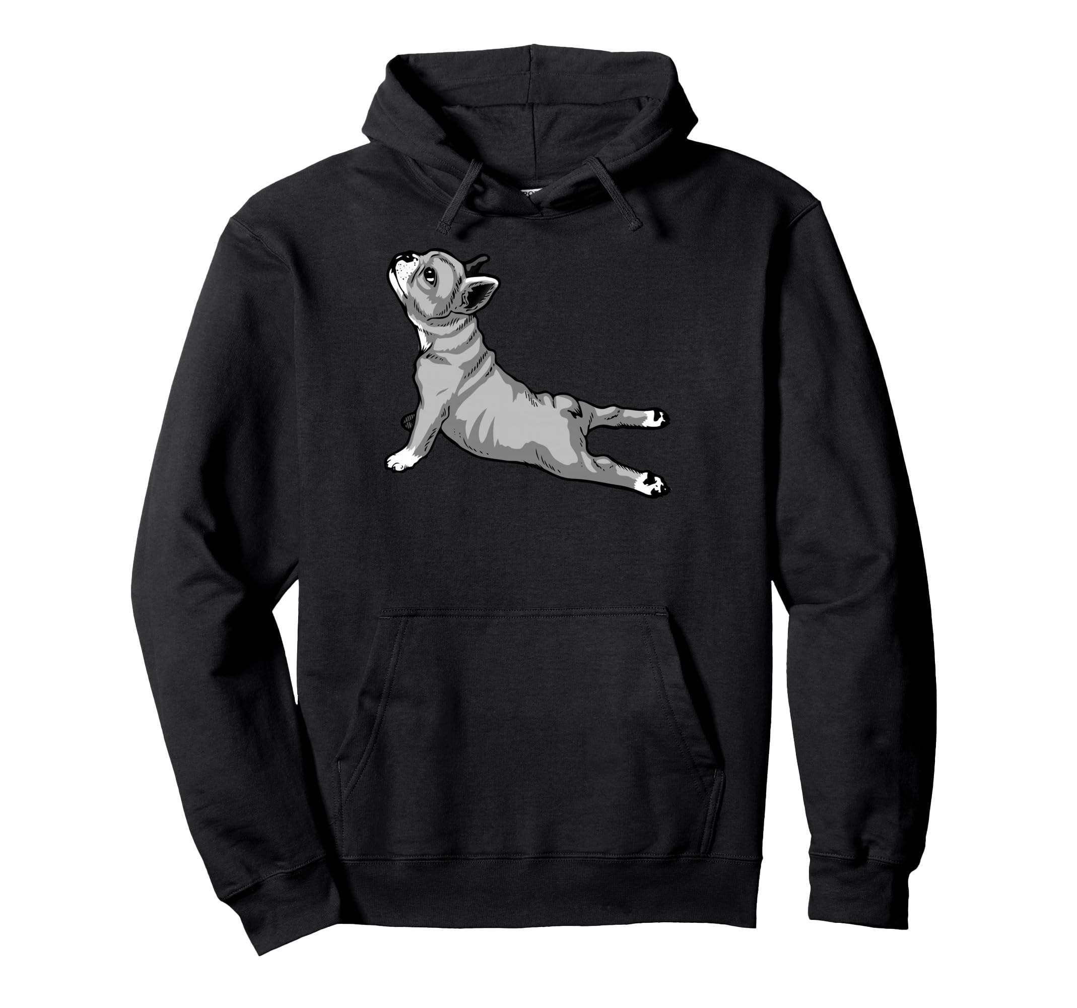 Funny French Bulldog Yoga Pose Hoodie - Casual Everyday Wear for Adults - T-Shirt, Sweatshirt, Hoodie